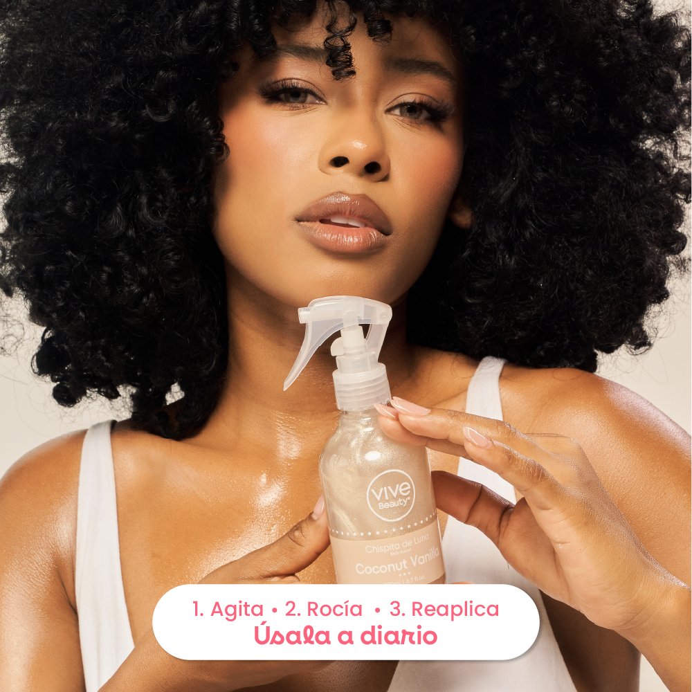 Splash con Brillo para perfumar y revitalizar cuerpo, cabello y ropa diariamente