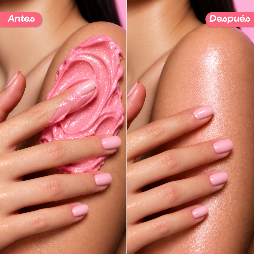 Crema corporal de textura cremosa para una piel hidratada y de apariencia luminosa