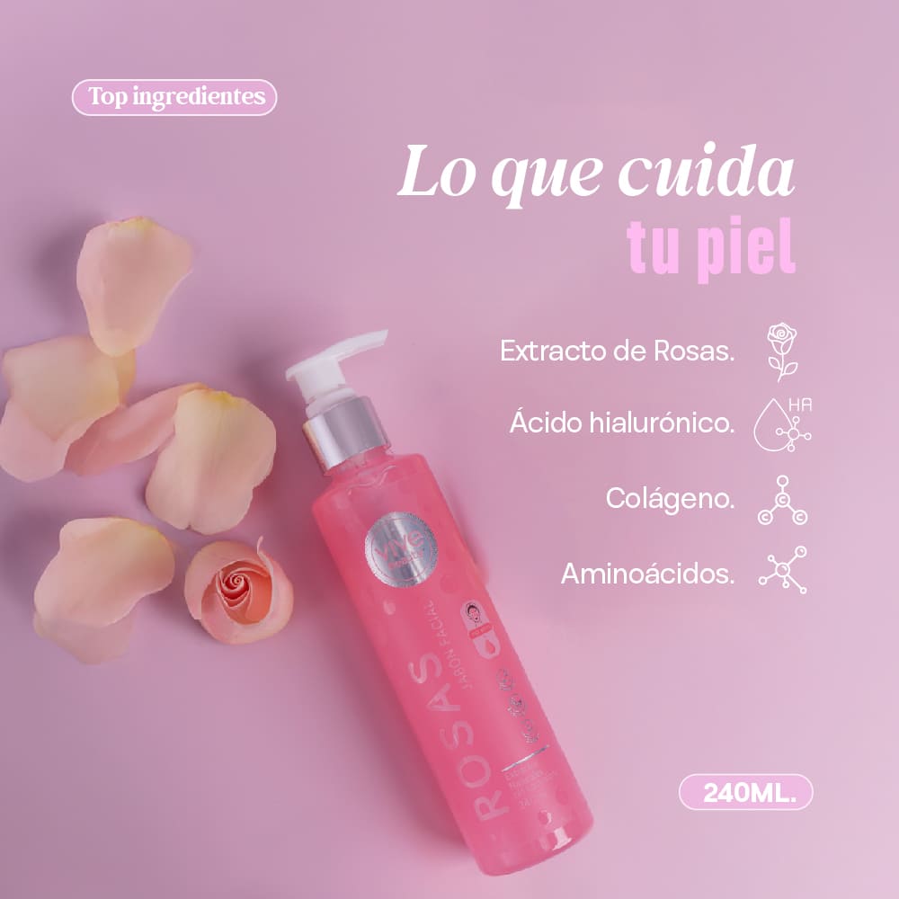 JABÓN FACIAL ROSAS 240ML