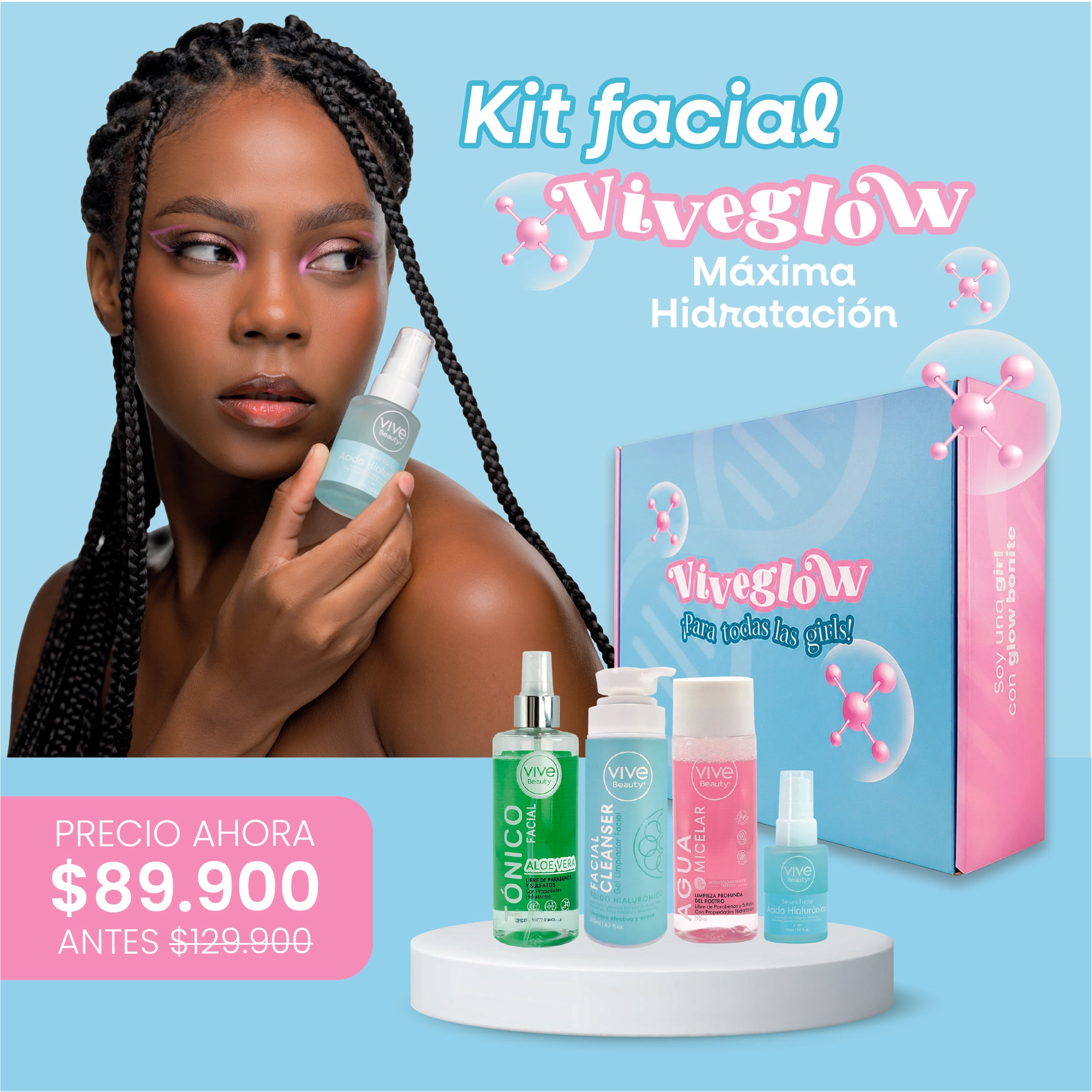 Kit Facial Viveglow Máxima Hidratación