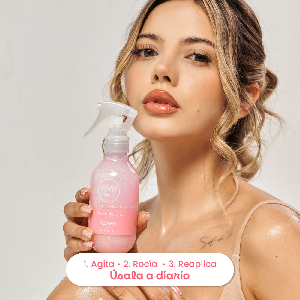 Splash con Brillo para perfumar y refrescar la piel durante la rutina diaria