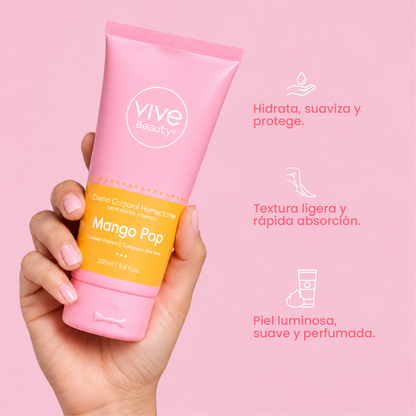 Crema corporal Mango Pop de textura ligera para hidratar y suavizar la piel