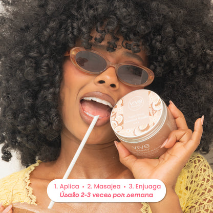 Exfoliante corporal para usar 2 a 3 veces por semana durante el baño