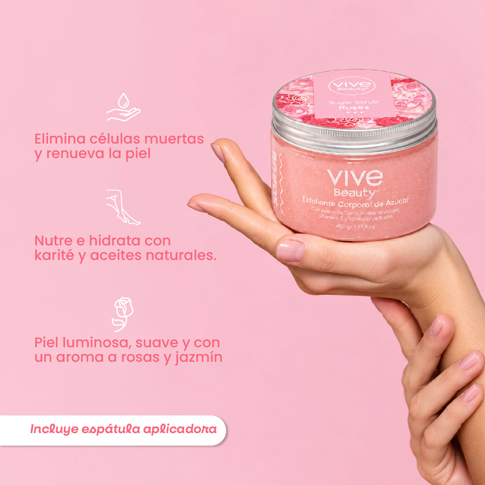 Exfoliante de azúcar para eliminar células muertas, nutrir e hidratar la piel