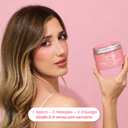 Exfoliante corporal para usar 2 a 3 veces por semana durante el baño