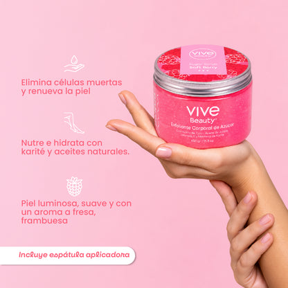 Exfoliante de azúcar para eliminar células muertas, nutrir e hidratar la piel