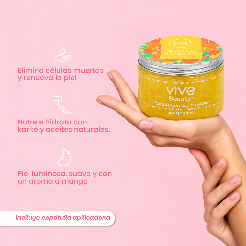 Exfoliante de azúcar para eliminar células muertas, nutrir e hidratar la piel