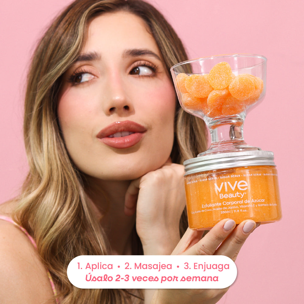 Exfoliante de azúcar Tropical Dream para usar 2 a 3 veces por semana durante el baño