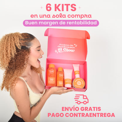 Kit Bodylicious x 6 de Vive Beauty con seis kits de cuidado corporal en aromas Coconut Vainilla, Tropical Dream, Euphoria, Mango Pop, Green Glow y Roses.