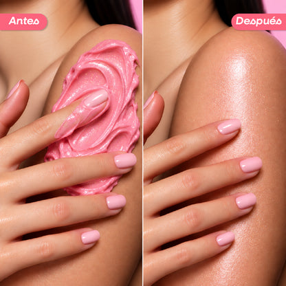 Crema corporal de textura cremosa para una piel hidratada y de apariencia luminosa