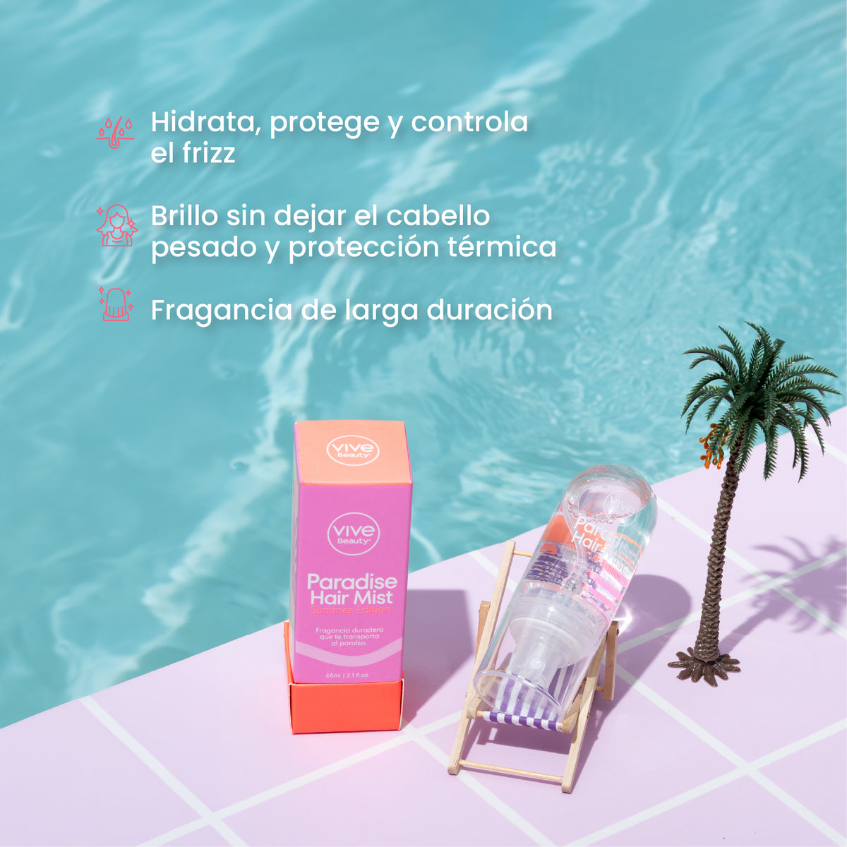 Hair Mist Paradise para controlar el frizz, aportar brillo y ayudar a proteger el cabello del calor