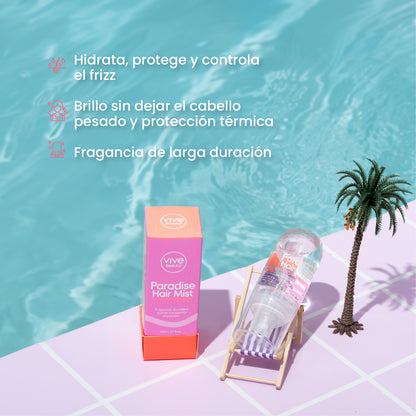 Hair Mist Paradise para controlar el frizz, aportar brillo y ayudar a proteger el cabello del calor