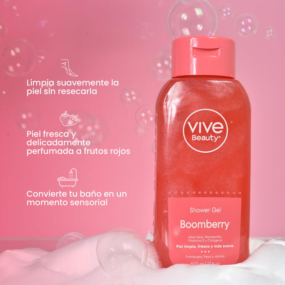Gel de ducha para limpiar suavemente, refrescar y perfumar la piel con frutos rojos