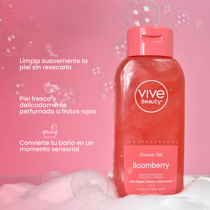 Gel de ducha para limpiar suavemente, refrescar y perfumar la piel con frutos rojos