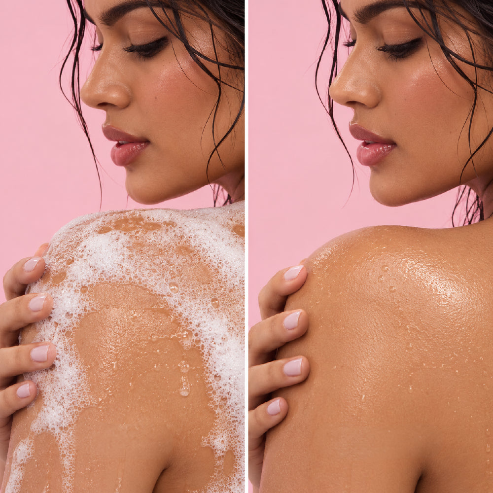 Limpieza corporal con espuma para una piel suave, fresca e hidratada