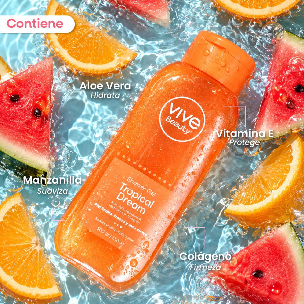 Gel de ducha con aloe vera, vitamina E, manzanilla y colágeno