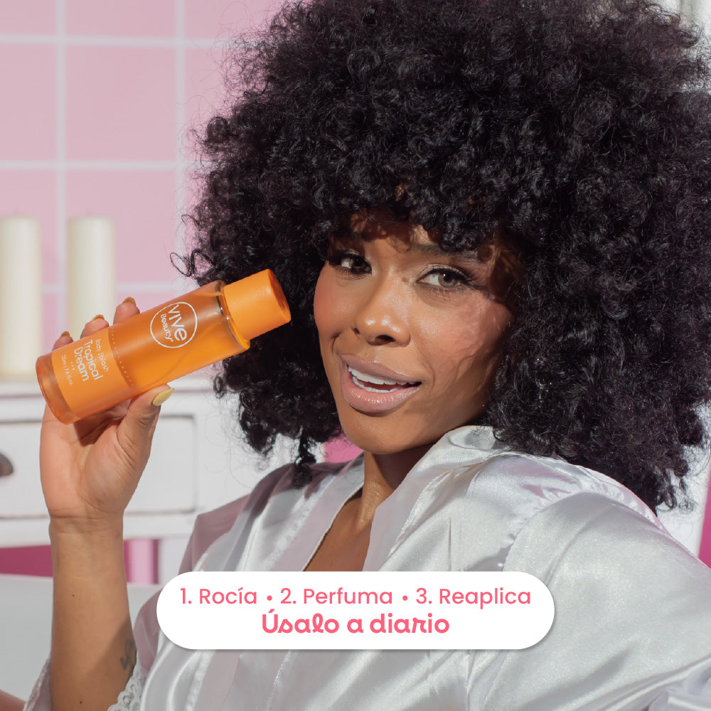 Splash corporal Tropical Dream para perfumar la piel y complementar la rutina diaria