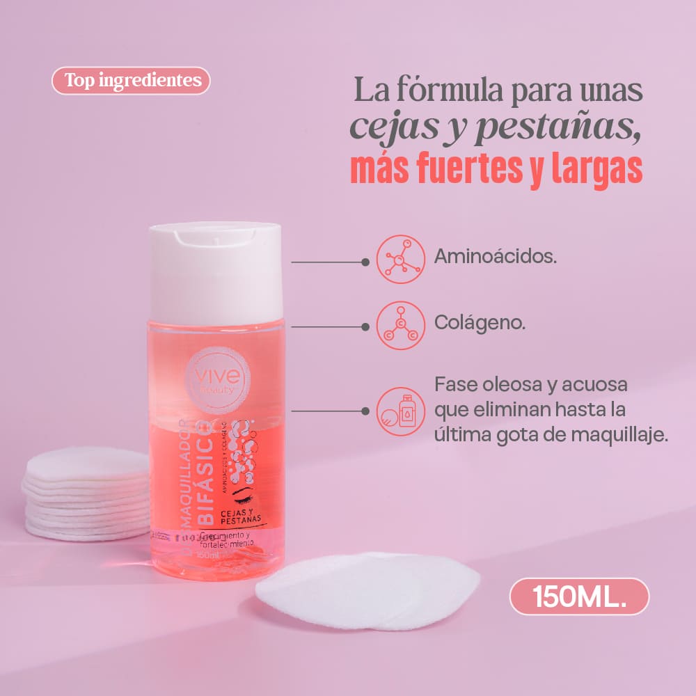 DESMAQUILLADOR BIFÁSICO CEJAS Y PESTAÑAS 150ML