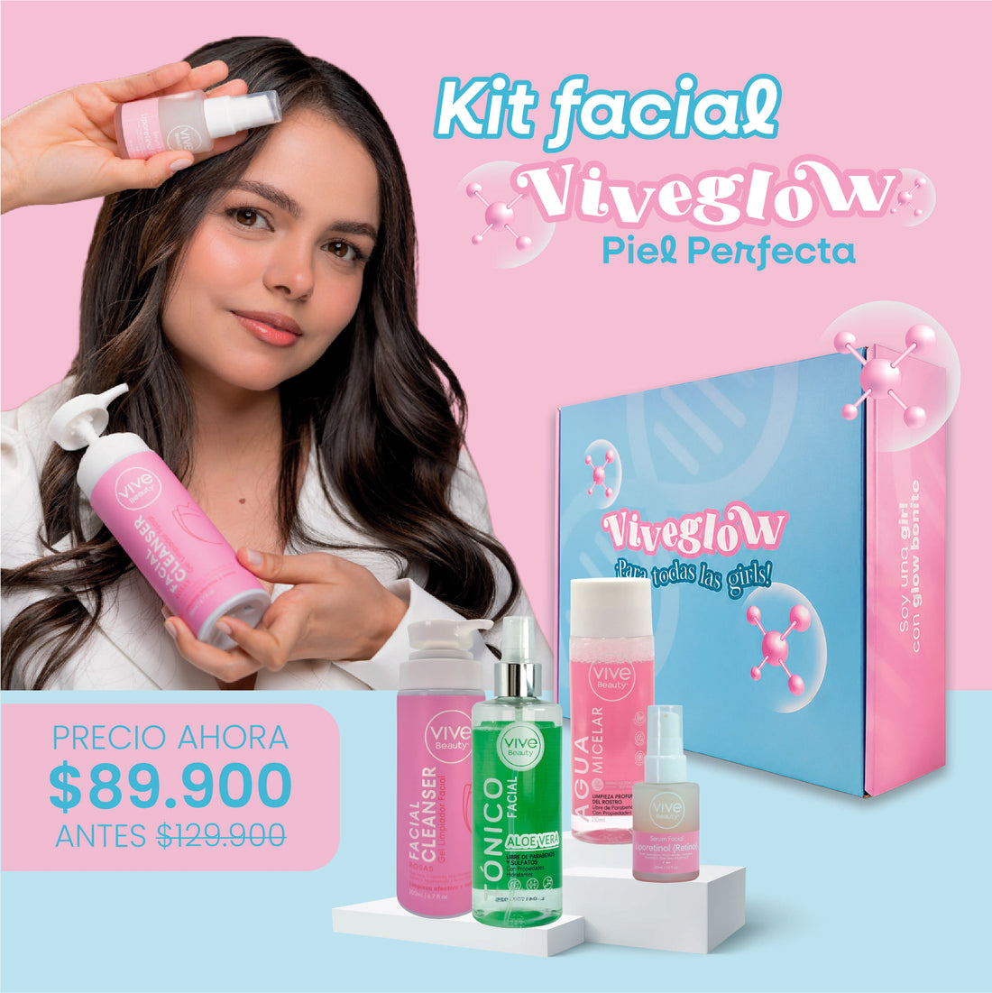 Kit Facial Viveglow Piel Perfecta